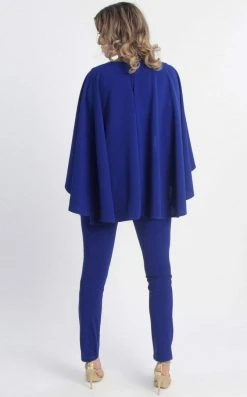 MNM COUTURE - L0025 Cape Sleeve Ankle Length Jumpsuit