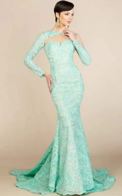 MNM Couture - Long Sleeve Lace Mermaid Dress M0012 Formal Gowns
