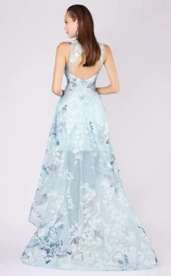 MNM COUTURE - M0050 Embroidered Jewel Neck High Low A-line Dress 7 MNM COUTURE - M0050 Embroidered Jewel Neck High Low A-line Dress