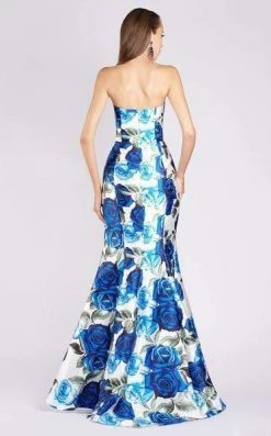 MNM COUTURE - M0055 Strapless Floral Cascading Paneled Mermaid Gown 7 MNM COUTURE - M0055 Strapless Floral Cascading Paneled Mermaid Gown