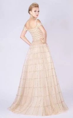 MNM COUTURE - M0057 Lattice Beaded Off Shoulder Gown Formal Gowns 7 MNM COUTURE - M0057 Lattice Beaded Off Shoulder Gown Formal Gowns