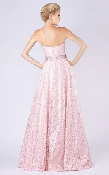 MNM COUTURE - M0060 Strapless Sweetheart Bodice Long Lace Gown Formal Gowns 4 MNM COUTURE - M0060 Strapless Sweetheart Bodice Long Lace Gown Formal Gowns
