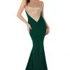 MNM Couture - N0014 Sleeveless Illusion Metallic Trumpet Gown Formal Gowns