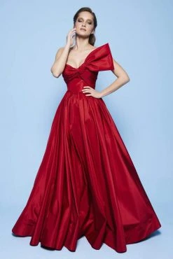 Formal Gowns MNM Couture - N0258 Strapless Asymmetric Neck Ballgown