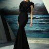 MNM Couture - Ruffled High Neck Trumpet Dress G0826 Formal Gowns
