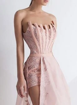 MNM Couture - Sheer Brocade A-Line Gown G0773