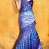 MNM COUTURE - Sleeveless V Neck Lace Mermaid Gown KH068 - 1 Pc Purple In Size 10 Available Formal Gowns