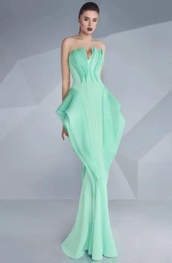 Formal Gowns MNM Couture - Strapless Folded Mermaid Gown G0616 7 Formal Gowns MNM Couture - Strapless Folded Mermaid Gown G0616