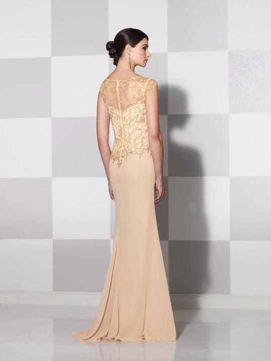 Mon Cheri - 115600 Beaded Illusion Cap Sleeves Mother Of The Bride Dress - 1 Pc. Dark Champagne In Size 6 Available Formal Gowns 4 Mon Cheri - 115600 Beaded Illusion Cap Sleeves Mother Of The Bride Dress - 1 Pc. Dark Champagne In Size 6 Available Formal Gowns