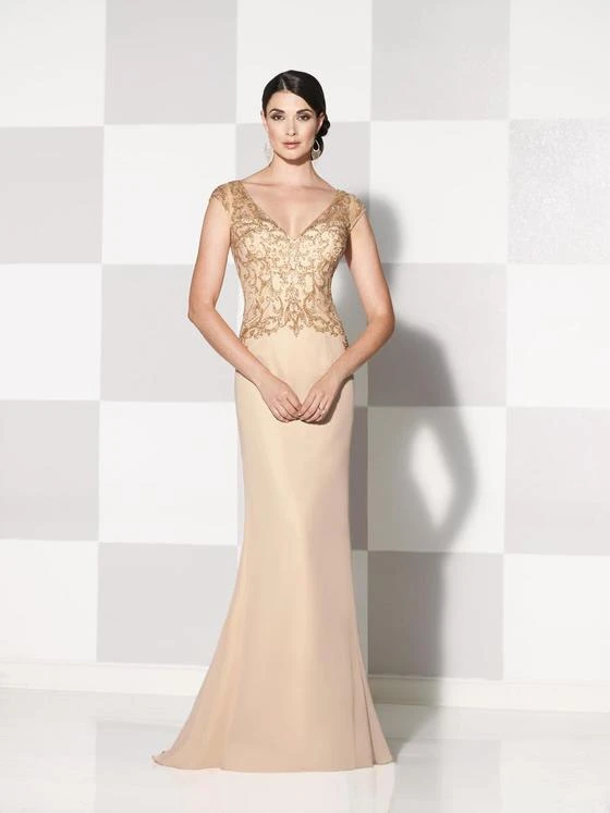 Mon Cheri - 115600 Beaded Illusion Cap Sleeves Mother Of The Bride Dress - 1 Pc. Dark Champagne In Size 6 Available Formal Gowns 3 Mon Cheri - 115600 Beaded Illusion Cap Sleeves Mother Of The Bride Dress - 1 Pc. Dark Champagne In Size 6 Available Formal Gowns