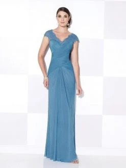 Mon Cheri - 115608W Scallop Stretch Lace Formal Gown - 1 Pc. Black In Size 24W Available Formal Gowns