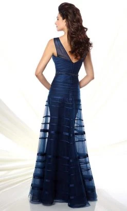 Formal Gowns Mon Cheri - 116936 Tulle Satin Dress - 1 Pc Navy In Size 10 Available