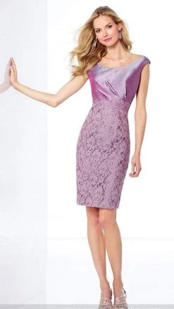 Mon Cheri 117808 Two-Piece Lace Shantung Bateau Neck Dress - 1 Pc Lavender In Size 6 Available Cocktail Dresses