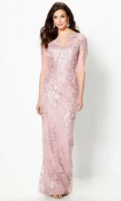 Mon Cheri - Embroidered Lace Formal Dress 219971 - 2 Pc Rose In Size 14 And 16 Available