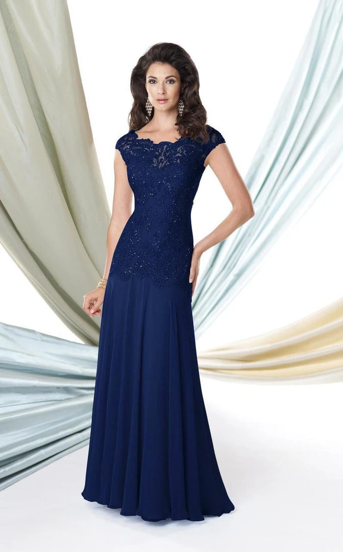 Mon Cheri - Lace Bateau Dress In Midnight 114906 - 1 Pc Foundation In Size 10 Available Formal Gowns 3 Mon Cheri - Lace Bateau Dress In Midnight 114906 - 1 Pc Foundation In Size 10 Available Formal Gowns