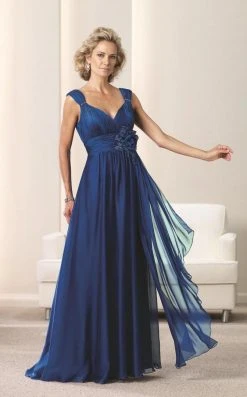 Formal Gowns Montage By Mon Cheri - 112917 Floral Accented Ruched A-line Dress