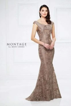 Montage By Mon Cheri - 116948 Metallic Lace Dress