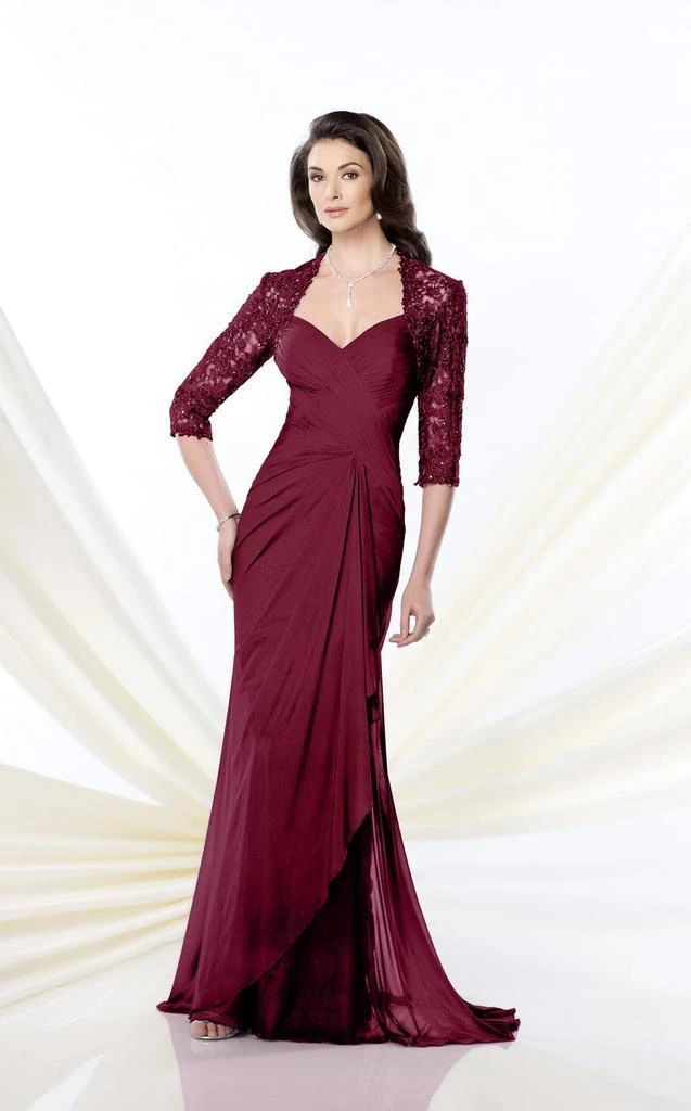 Montage By Mon Cheri - 214943 Criss Cross Ruched Lace Evening Gown - 1 Pc. Wine In Size 12 Available 7 Montage By Mon Cheri - 214943 Criss Cross Ruched Lace Evening Gown - 1 Pc. Wine In Size 12 Available