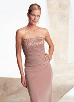Montage By Mon Cheri - 26908P Embroidered Straight Across Evening Gown