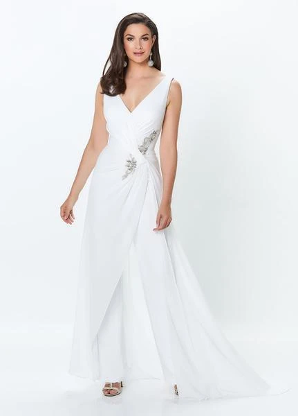 Montage By Mon Cheri Shirr-Front Overskirt Jumpsuit 119936 Plus Size Dresses 3 Montage By Mon Cheri Shirr-Front Overskirt Jumpsuit 119936 Plus Size Dresses