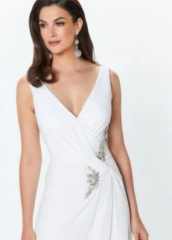 Montage By Mon Cheri Shirr-Front Overskirt Jumpsuit 119936 Plus Size Dresses