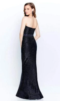 Montage By Mon Cheri - Strapless Fitted Evening Dress 120902 - 1 Pc Navy In Size 20 Available