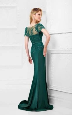 Montage By Mon Cheri - Sweetheart Lace Mermaid Gown 117908 - 2 Pcs Navy In Size 14 Available