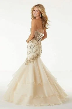 Mori Lee - 45002 Jeweled Strappy Beaded Mermaid Dress Formal Gowns