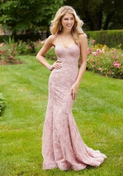 Mori Lee - 45005 Allover Embroidery Sparkle Net V Neck Mermaid Dress 16 Mori Lee - 45005 Allover Embroidery Sparkle Net V Neck Mermaid Dress