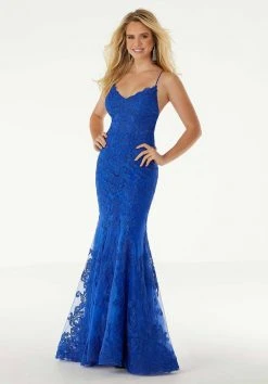 Mori Lee - 45005 Allover Embroidery Sparkle Net V Neck Mermaid Dress 14 Mori Lee - 45005 Allover Embroidery Sparkle Net V Neck Mermaid Dress