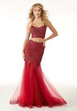 Mori Lee - 45011 Two-Piece Metallic Beaded Flared Gown Formal Gowns 9 Mori Lee - 45011 Two-Piece Metallic Beaded Flared Gown Formal Gowns