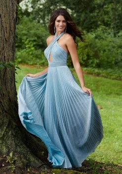 Mori Lee - 45012 Sparkling Crisscross Halter Top A-Line Dress 18 Mori Lee - 45012 Sparkling Crisscross Halter Top A-Line Dress