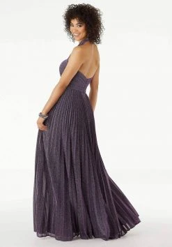 Mori Lee - 45012 Sparkling Crisscross Halter Top A-Line Dress 12 Mori Lee - 45012 Sparkling Crisscross Halter Top A-Line Dress