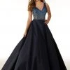 Mori Lee - 45037 Bead Embellished V-Neck Ballgown Formal Gowns 1 Mori Lee - 45037 Bead Embellished V-Neck Ballgown Formal Gowns