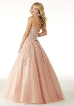 Mori Lee - 45066 Bead Embroidered Halter Neck Tulle Ballgown Formal Gowns 8 Mori Lee - 45066 Bead Embroidered Halter Neck Tulle Ballgown Formal Gowns