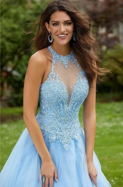 Mori Lee - 45091 Lace Appliqued Halter Long Dress 11 Mori Lee - 45091 Lace Appliqued Halter Long Dress