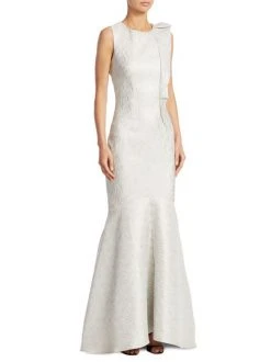 Formal Gowns Nero By Jatin Varma - 480073 Ruffle Accented Brocade Gown