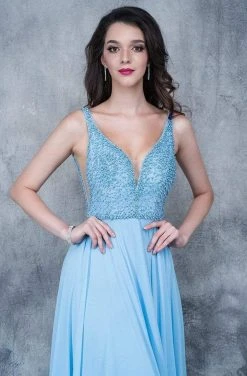 Nina Canacci - 1336 Beaded Deep V-neck A-line Dress Formal Gowns 10 Nina Canacci - 1336 Beaded Deep V-neck A-line Dress Formal Gowns