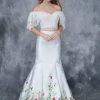 Nina Canacci - 1380 Two Piece Lace And Floral Printed Mermaid Dress Formal Gowns