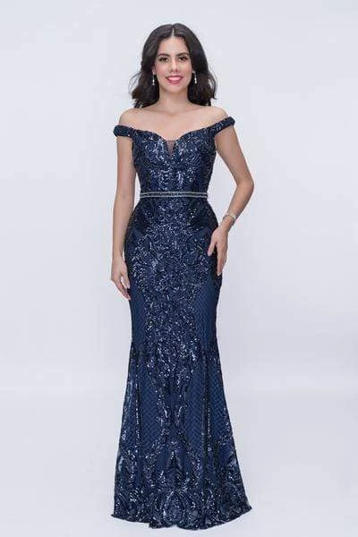 Nina Canacci - 1404 Deep Off Shoulder Sequined Sheath Gown 5 Nina Canacci - 1404 Deep Off Shoulder Sequined Sheath Gown