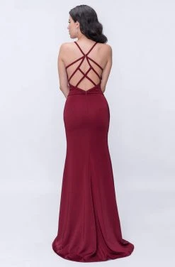 Nina Canacci - 1417 Plunging Sweetheart Crisscross-Strapped Bodice Gown Formal Gowns