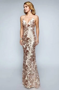 Formal Gowns Nina Canacci - 1436 Strappy Sequined Fitted Evening Gown 10 Formal Gowns Nina Canacci - 1436 Strappy Sequined Fitted Evening Gown