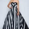 Nina Canacci - 1457 Strapless Stripes Evening Gown