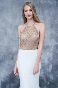 Nina Canacci - 2126 Illusion Geo-Halter Sheath Gown 16 Nina Canacci - 2126 Illusion Geo-Halter Sheath Gown