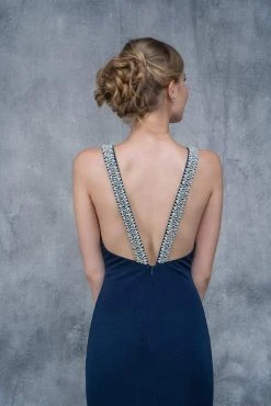 Nina Canacci - 2139 Embellished Haltered Sheath Gown