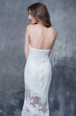 Nina Canacci - 2141 Lace Illusion Panel Sheath Gown Formal Gowns