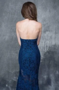 Nina Canacci - 2141 Lace Illusion Panel Sheath Gown Formal Gowns