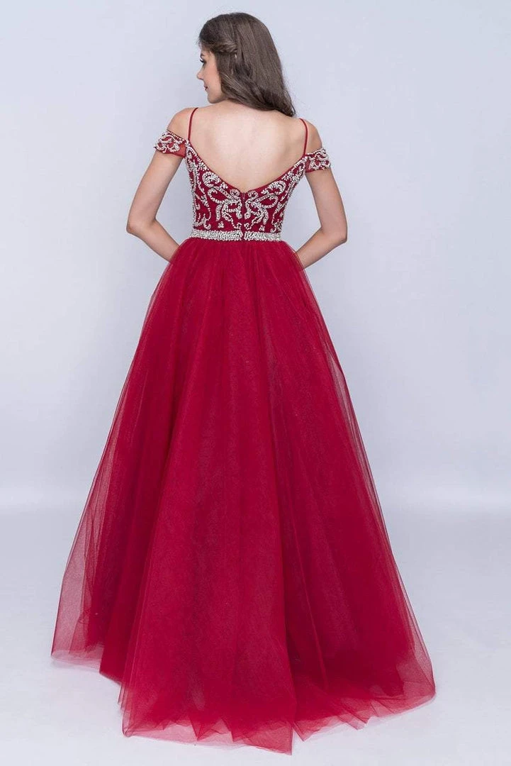 Nina Canacci - 2181 Rhinestone Beaded Cold Shoulder Gown Formal Gowns 6 Nina Canacci - 2181 Rhinestone Beaded Cold Shoulder Gown Formal Gowns