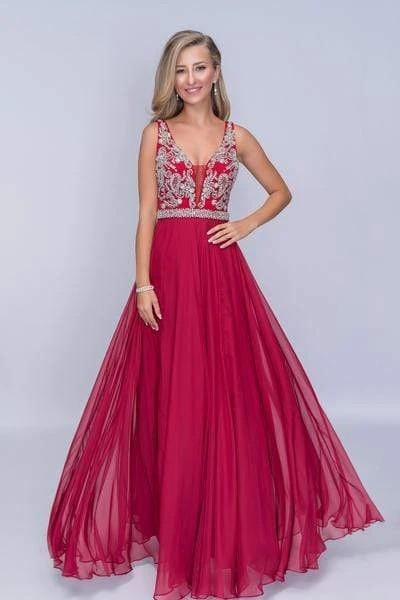 Nina Canacci - 2213 Rhinestone Accented Deep V-neck A-line Dress Formal Gowns 3 Nina Canacci - 2213 Rhinestone Accented Deep V-neck A-line Dress Formal Gowns