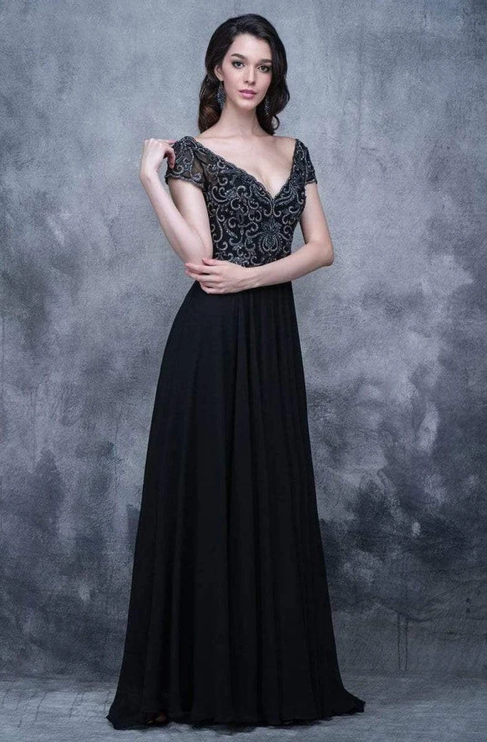 Nina Canacci - 3128 Short Sleeve Illusion Portrait Gown Formal Gowns 10 Nina Canacci - 3128 Short Sleeve Illusion Portrait Gown Formal Gowns